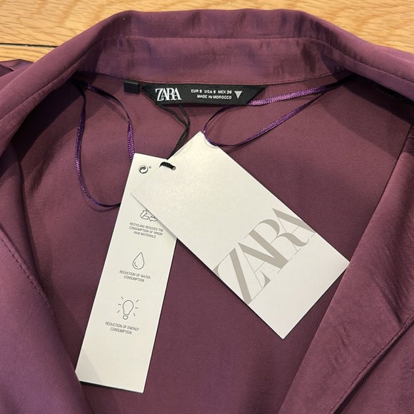 NWT Zara Satin Mini Dress - Picture 2 of 3